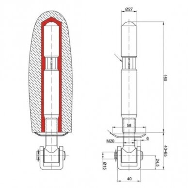 ANKERUOJAMAS VYRIS 61.085.20 M20 - Ø27 L160 1