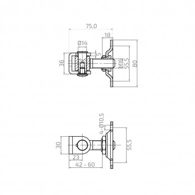 M16 80x80x4 mm NERŪDIJANČIO PLIENO LANKSTAI 3