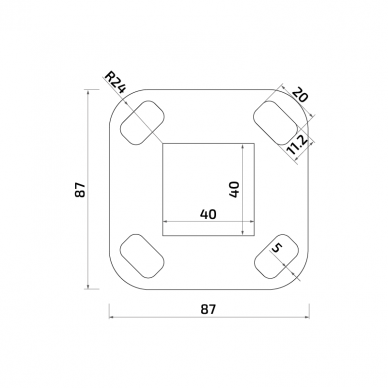 N21.0405.4ER 40x40/ 87x87 mm 1