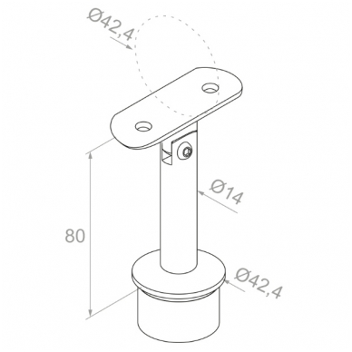 Statramstis N31.1606.4BS Ø42.4 x H960 3