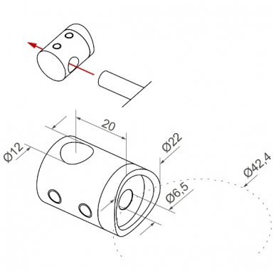 Statramstis N31.1797.4BS Ø42.4 X H1130 3