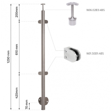 Statramstis N31.3014.4BS Ø42,4 x H1230 1