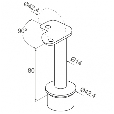 Statramstis N31.3014.4BS Ø42,4 x H1230 2