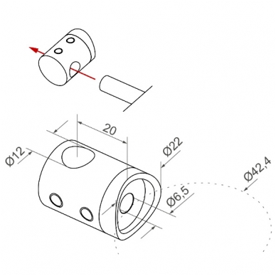 Statramstis N31.4246.4BS Ø42.4 X H1130 3